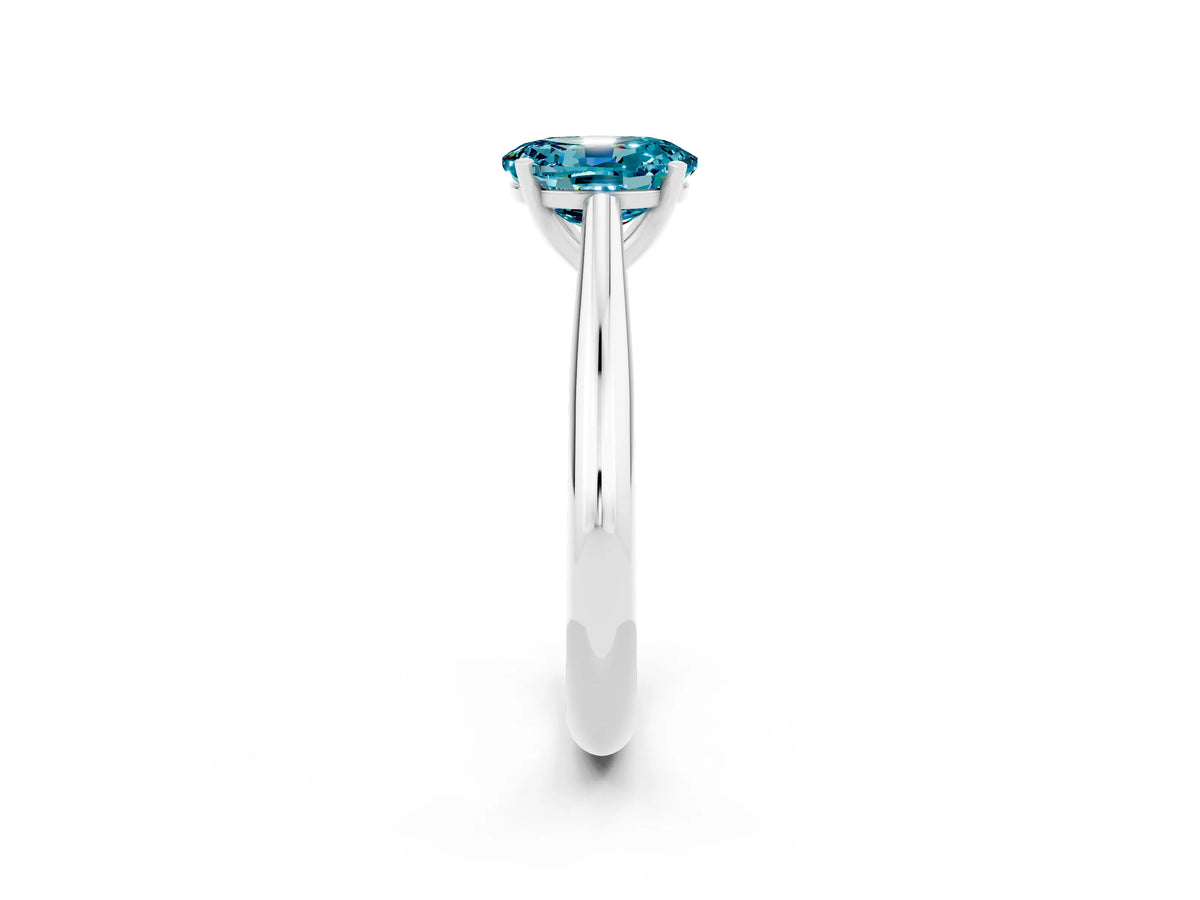 Oval Cut Blue Topaz Cathedral Solitaire Engagement Ring in White gold with Prong Setting_2