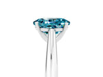 Oval Cut Blue Topaz Cathedral Solitaire Engagement Ring in White gold with Prong Setting_5