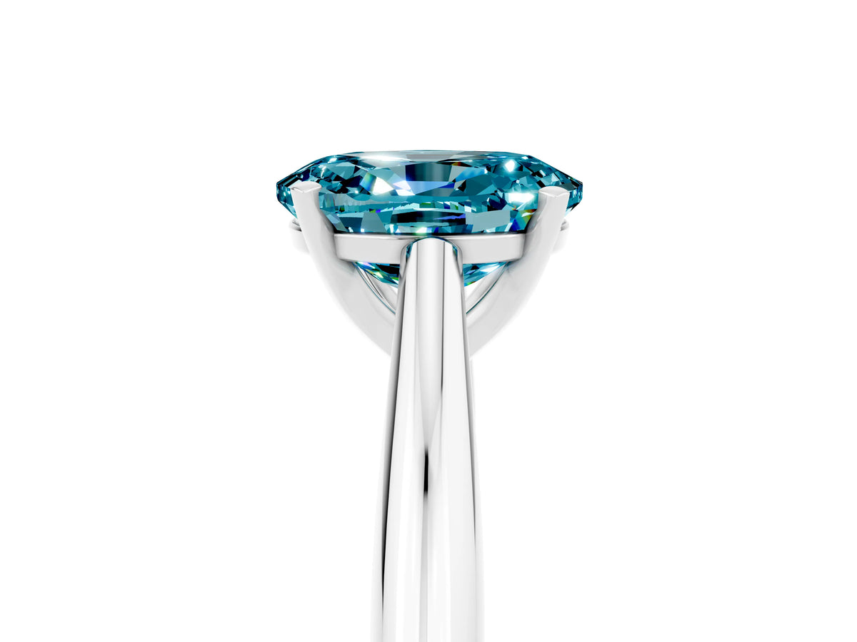 Oval Cut Blue Topaz Cathedral Solitaire Engagement Ring in White gold with Prong Setting_5
