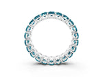 Oval Cut Blue Topaz Eternity Band in Platinum with Shared Prong Setting_3