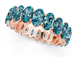 Oval Cut Blue Topaz Eternity Band in Rose gold with Shared Prong Setting_1