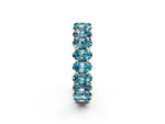 Oval Cut Blue Topaz Eternity Band in Rose gold with Shared Prong Setting_2