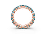 Oval Cut Blue Topaz Eternity Band in Rose gold with Shared Prong Setting_3