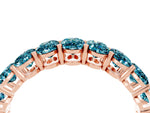 Oval Cut Blue Topaz Eternity Band in Rose gold with Shared Prong Setting_4