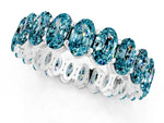 Oval Cut Blue Topaz Eternity Band in Silver with Shared Prong Setting_1