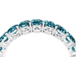 Oval Cut Blue Topaz Eternity Band in Silver with Shared Prong Setting_4