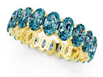 Oval Cut Blue Topaz Eternity Band in Yellow gold with Shared Prong Setting_1