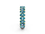 Oval Cut Blue Topaz Eternity Band in Yellow gold with Shared Prong Setting_2