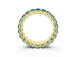 Oval Cut Blue Topaz Eternity Band in Yellow gold with Shared Prong Setting_3