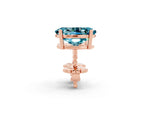 Oval Cut Blue Topaz Stud Earrings in Rose gold with Basket Setting_2