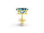 Oval Cut Blue Topaz Stud Earrings in Yellow gold with Basket Setting_2