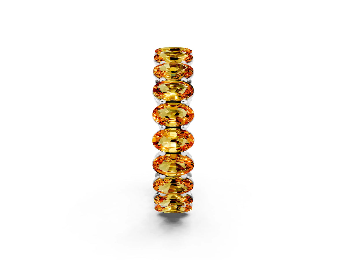 Oval Cut Citrine Eternity Band in Platinum with Shared Prong Setting_2