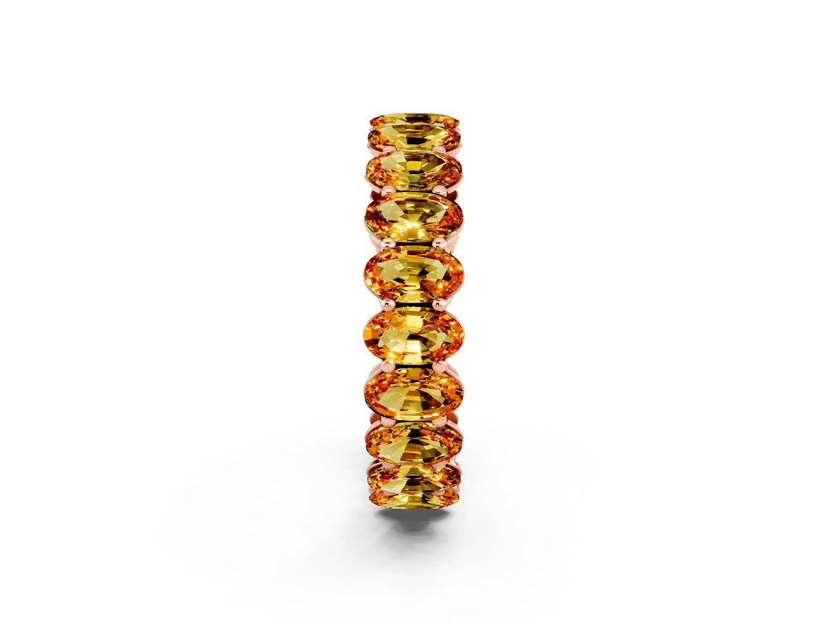 Oval Cut Citrine Eternity Band in Rose gold with Shared Prong Setting_2