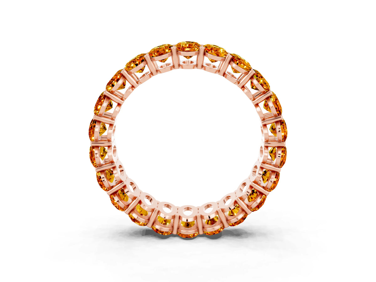Oval Cut Citrine Eternity Band in Rose gold with Shared Prong Setting_3