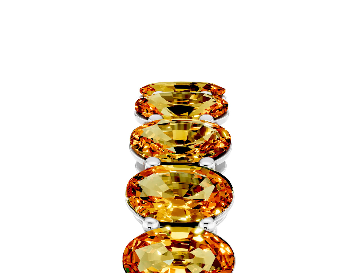 Oval Cut Citrine Eternity Band in Silver with Shared Prong Setting_5