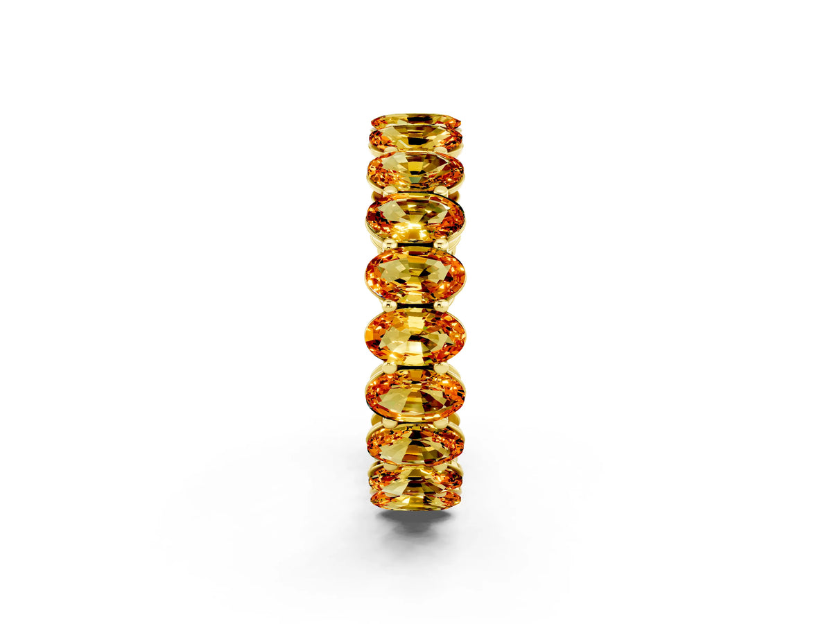 Oval Cut Citrine Eternity Band in Yellow gold with Shared Prong Setting_2
