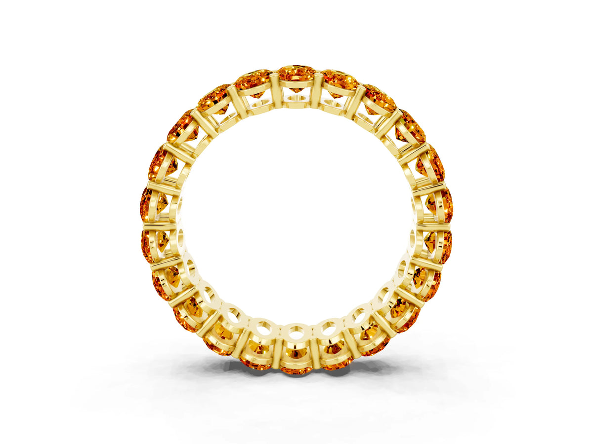 Oval Cut Citrine Eternity Band in Yellow gold with Shared Prong Setting_3