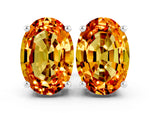 Oval Cut Citrine Stud Earrings in White gold with Basket Setting