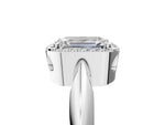 Oval Cut Diamond Halo Engagement Ring in White gold with Plain Split Shank and Prong Setting_47