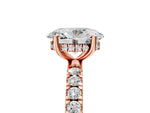 Oval Cut Diamond Hidden Halo Engagement Ring in Rose gold with Round Pavé Band_17