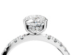 Oval Cut Diamond Hidden Halo Engagement Ring in White gold with Round Pavé Band_22