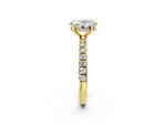 Oval Cut Diamond Hidden Halo Engagement Ring in Yellow gold with Round Pavé Band_20