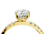 Oval Cut Diamond Hidden Halo Engagement Ring in Yellow gold with Round Pavé Band_22