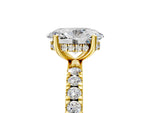 Oval Cut Diamond Hidden Halo Engagement Ring in Yellow gold with Round Pavé Band_23