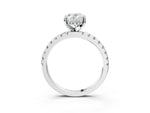 Oval Cut Diamond Hidden Halo Solitaire Ring in White gold with Round Pavé Band and Prong Setting_39