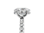 Oval Cut Diamond Hidden Halo Solitaire Ring in White gold with Round Pavé Band and Prong Setting_41