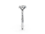 Oval Cut Diamond Hidden Halo Solitaire Ring in White gold with Round Pavé Band and Prong Setting_50