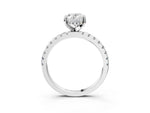 Oval Cut Diamond Hidden Halo Solitaire Ring in White gold with Round Pavé Band and Prong Setting_51