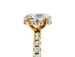 Oval Cut Diamond Hidden Halo Solitaire Ring in Yellow gold with Round Pavé Band and Prong Setting_29