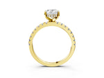 Oval Cut Diamond Hidden Halo Solitaire Ring in Yellow gold with Round Pavé Band and Prong Setting_39