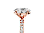 Oval Cut Diamond Pavé Band Solitaire Ring in Rose gold with Round Accents_29