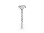 Oval Cut Diamond Pavé Band Solitaire Ring in White gold with Round Accents_26