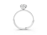 Oval Cut Diamond Pavé Band Solitaire Ring in White gold with Round Accents_27