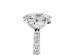 Oval Cut Diamond Pavé Band Solitaire Ring in White gold with Round Accents_29