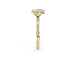 Oval Cut Diamond Pavé Band Solitaire Ring in Yellow gold with Round Accents_26
