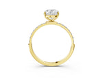 Oval Cut Diamond Pavé Band Solitaire Ring in Yellow gold with Round Accents_27