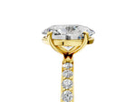 Oval Cut Diamond Pavé Band Solitaire Ring in Yellow gold with Round Accents_29