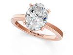 Oval Cut Diamond Solitaire Engagement Ring in Rose gold with Prong Setting_13
