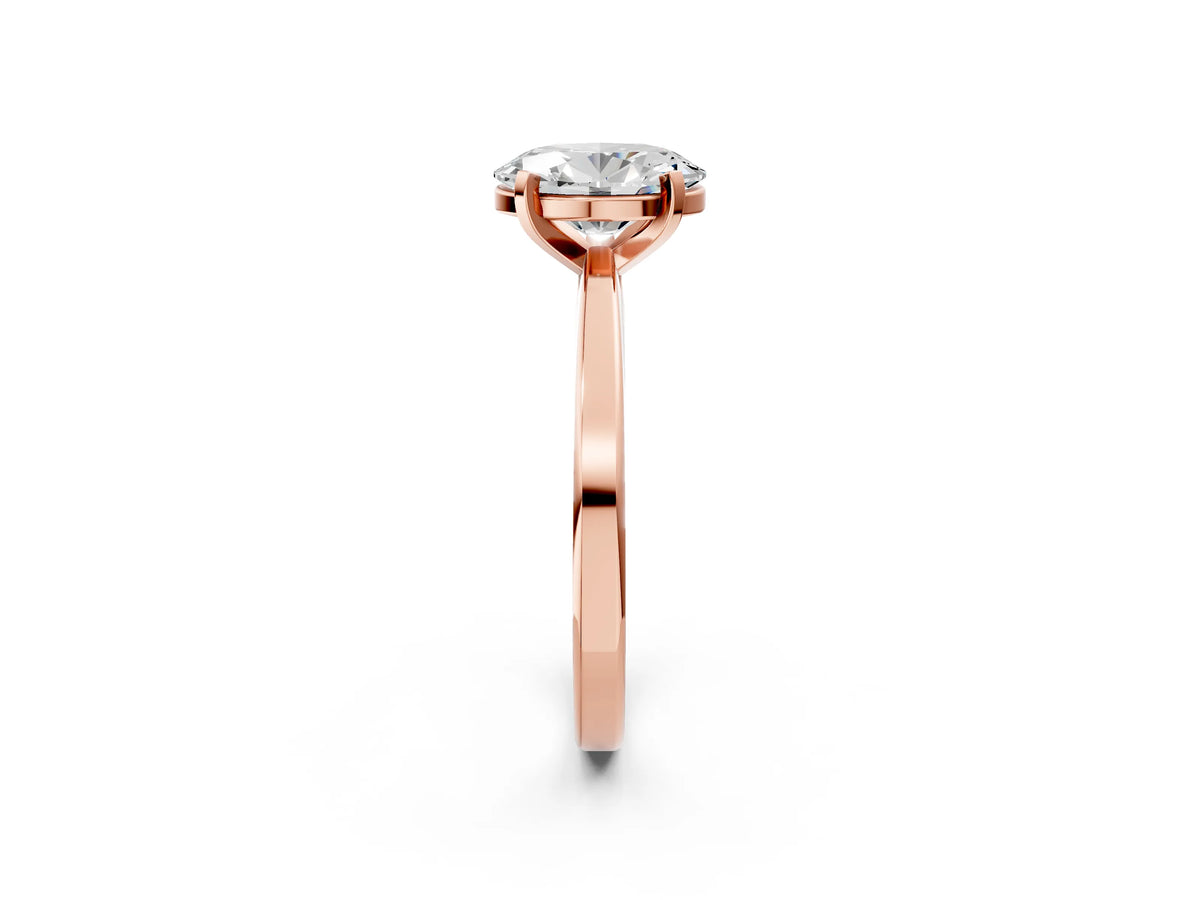 Oval Cut Diamond Solitaire Engagement Ring in Rose gold with Prong Setting_14
