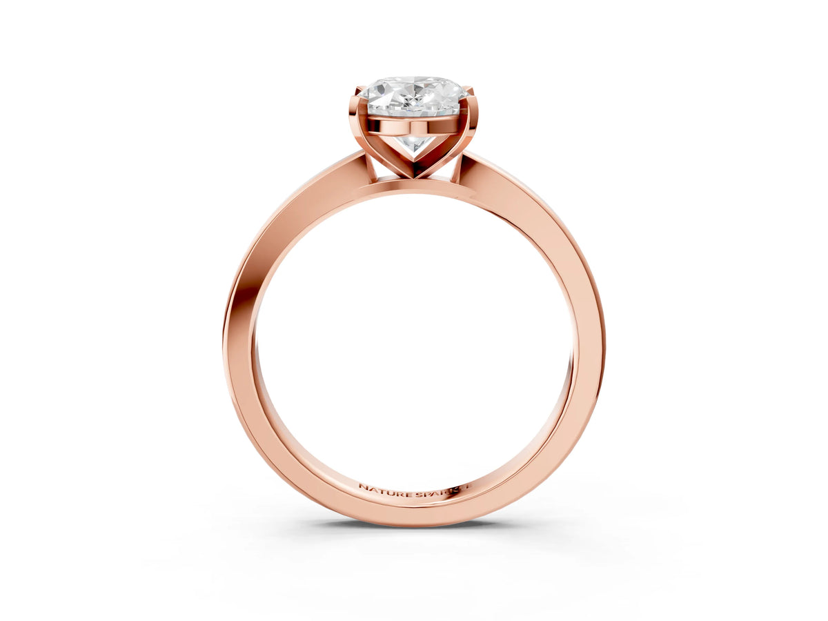 Oval Cut Diamond Solitaire Engagement Ring in Rose gold with Prong Setting_15