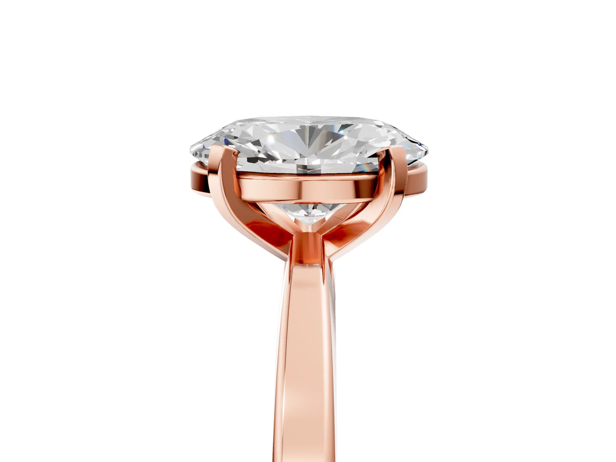 Oval Cut Diamond Solitaire Engagement Ring in Rose gold with Prong Setting_17