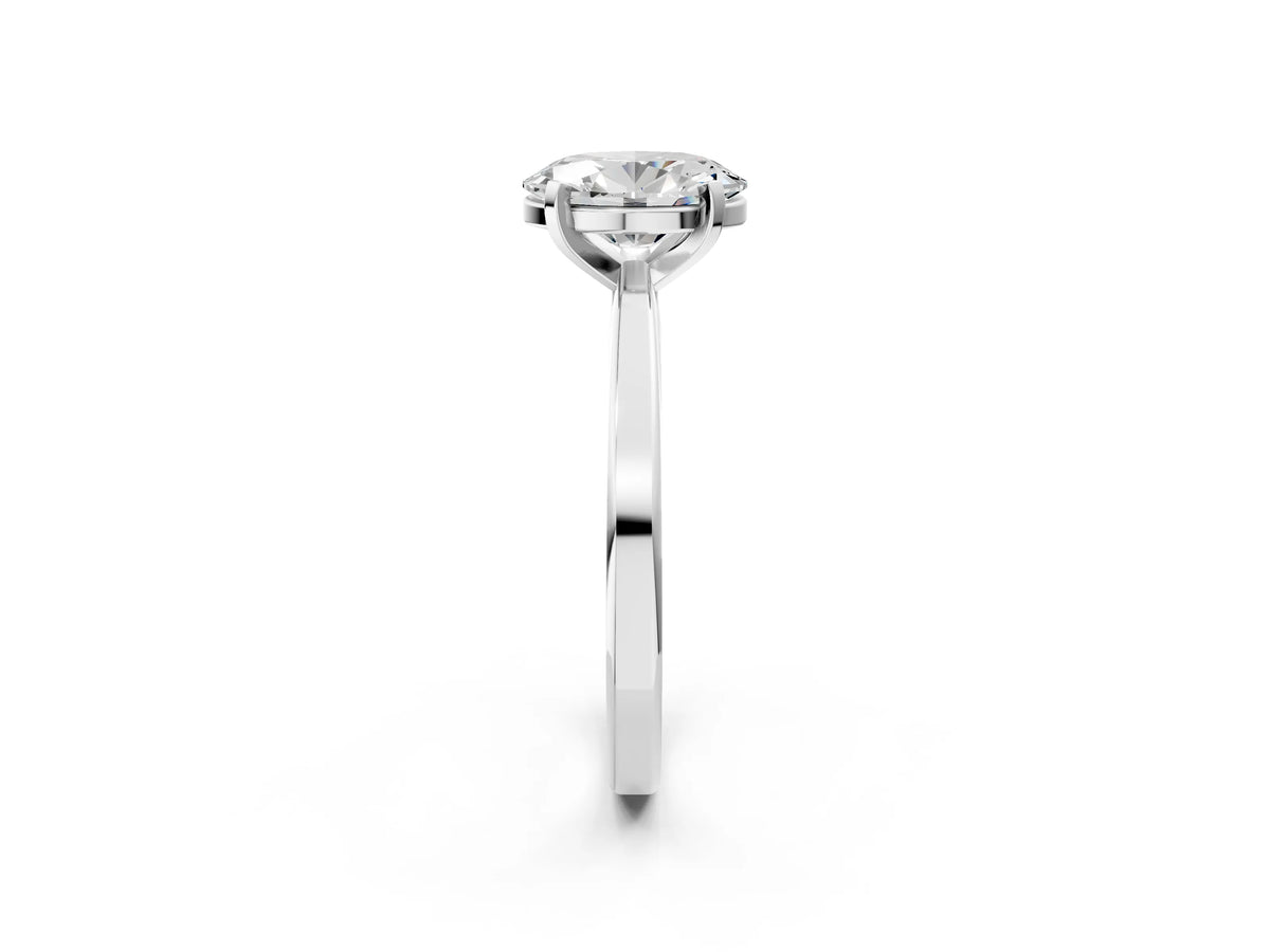 Oval Cut Diamond Solitaire Engagement Ring in White gold with Prong Setting_14