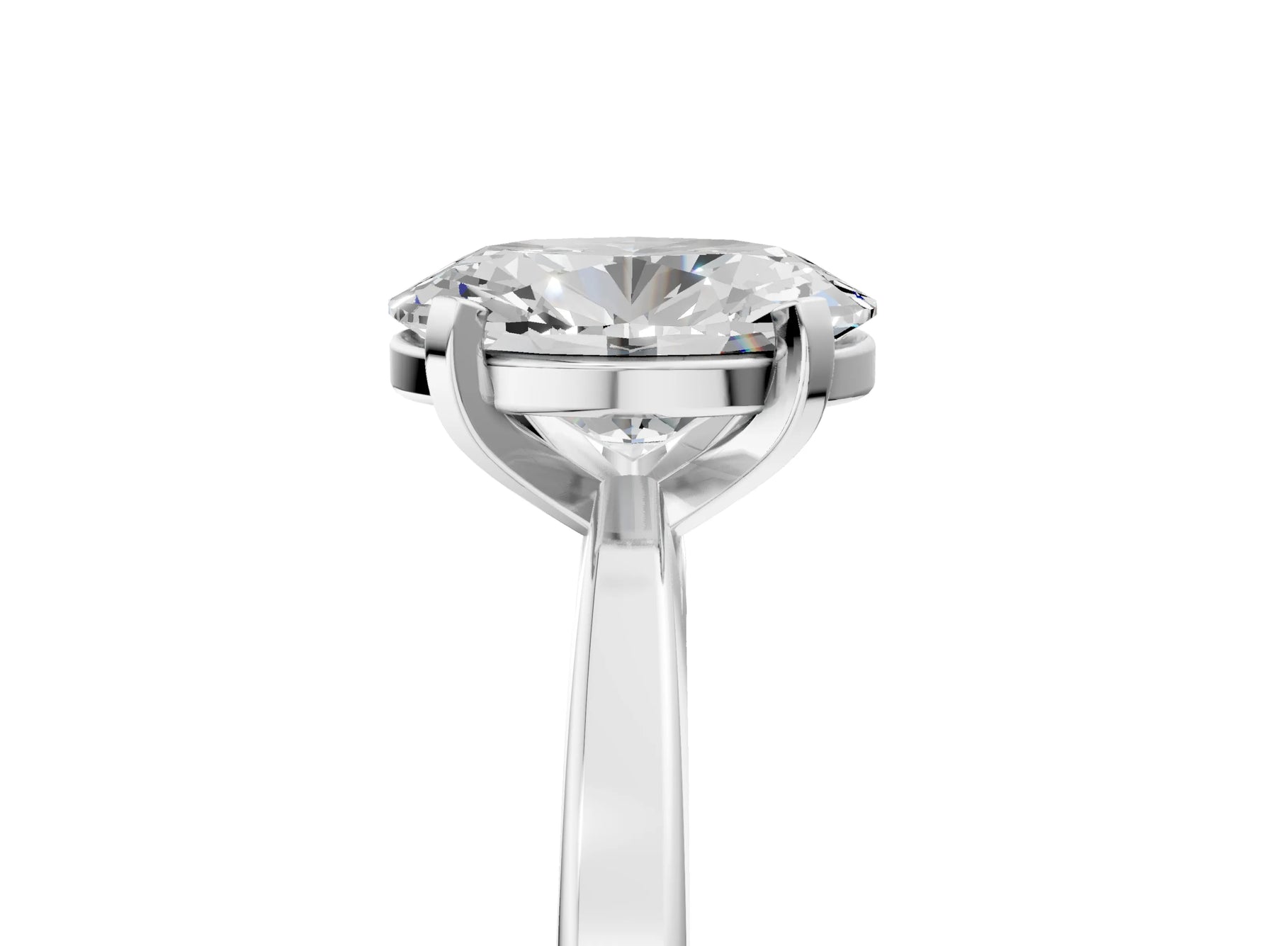 Oval Cut Diamond Solitaire Engagement Ring in White gold with Prong Setting_17
