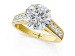 Oval Cut Diamond Solitaire Engagement Ring in Yellow gold with Channel-Set Band and Prong Setting_1