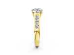 Oval Cut Diamond Solitaire Engagement Ring in Yellow gold with Channel-Set Band and Prong Setting_2