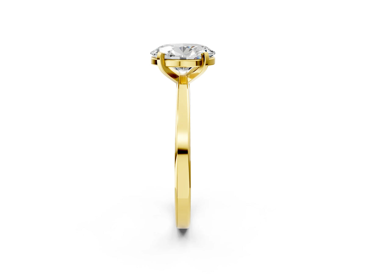Oval Cut Diamond Solitaire Engagement Ring in Yellow gold with Prong Setting_14